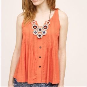 Anthro Maeve pleated button down tank